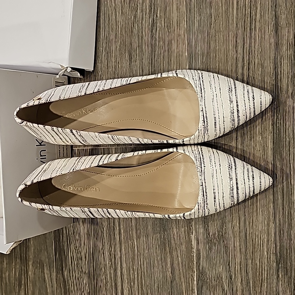 Calvin Klein Black and white heels